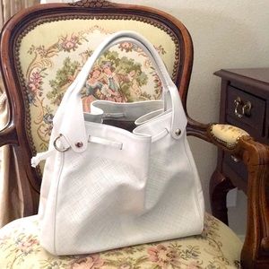 BallyWhite laser cut handbag